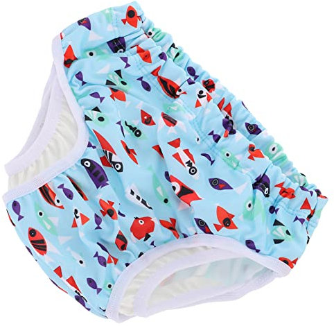 ifundom 4pezzi Pantaloni Pannolino Nuoto Riutilizzabili Per Ragazzo Ragazza Con Stampa Cartoon Impermeabili e Traspiranti Per Spiaggia e Piscina Taglia Pesce
