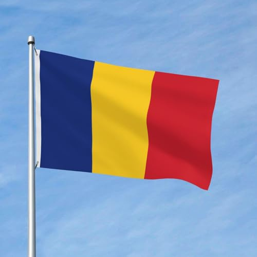 Drapeau de la Roumanie imprimé double face (91,4 x 152,4 cm), grand drapeau de jardin, drapeau de décoration extérieure festive