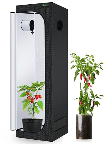 Growzelt 40x40x160cm Grow Zelt für Pflanzen Zuchtzelt Gewächshaus Box, hochreflektierende 600D Diamond Mylar Leinwand mit Beobachtungsfenster Anbauzelt Growschrank