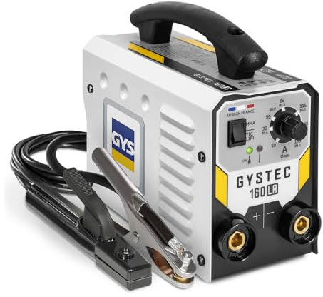 GYS, GYSTEC 180 LA, Poste à Souder à l'Électrode Enrobée 180A Monophasé 230V (MMA), TIG DC Lift, Arc Force, Antisticking, Hot Start, Avec Masque LCD TECHNO 11, Porte-électrode, Câble de Masse