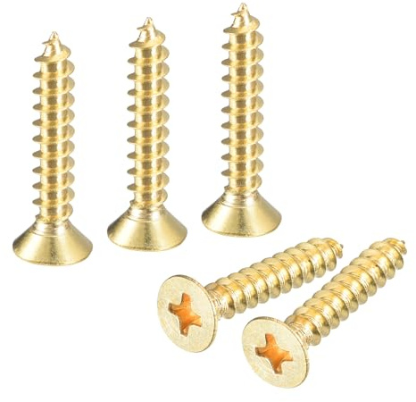 QUARKZMAN 10Pcs Viti In Ottone Per Legno M4 X 20mm Testa Piatta Phillips | Per Cerniere Porte Mobili In Legno Elettrodomestici, Autofilettanti