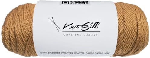 Knitsilk Garn aus 100 % Merinowolle, Bronze, ca. 200 m, 100 g x 1 Fadenzahl, 100 g, freundliches handgefertigtes Material zum Stricken, Häkeln und Weben