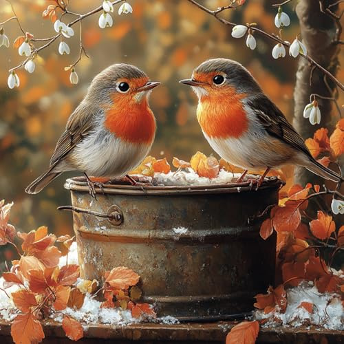 RICUVED Kit Complet Diamond Painting Oiseau-Peinture Diamant 5D DIY pour Adultes Débutants,Animaux Broderie Diamant Peinture Diamant Artisanat Strass Painting pour Adultes,Enfants Décoration 30x30cm