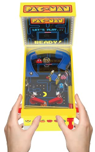 PAC-Man - Mini Electronic Pinball - Arcade – Collectible Desktop Game with Functional Flippers and Official Sounds – Compact Display Format – For Ages 6 and Up – Retro Gaming Fans