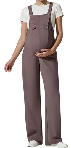 DOTBUY-SHOP Salopette Premaman Donna Elegante Moda Tuta Premaman Donna Pantaloni Larghi Lunghi Comoda Classico Jumpsuit Playsuit Overall Gamba Larga Casual per maternità, Primavera Estate