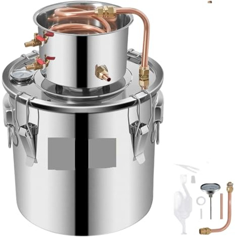 HIJYMNZPQ Destilador De Alcohol Moonshine DIY, Kit Elaboración Aceite Esencial Vino, Agua Cerveza Casera Cobre Inoxidable ElaboracióN De Cerveza AutéNtica