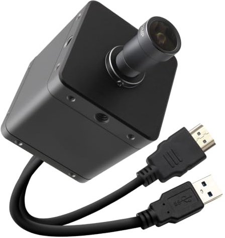 Svpro 4K 60 FPS USB 3.0 HDMI-Kamera, Webcam mit manuellem Fokus, 94° (H) 5mm-M12-Objektiv und Metallgehäuse, IMX678-UVC-Kamera für schlechte Lichtverhältnisse, kompatibel mit Windows, Linux OS