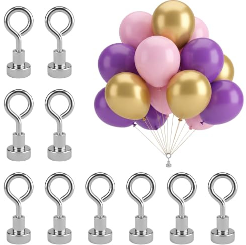 10 Pesos Para Globos de Helio, Pesos Magnéticos De 12 mm, Soporte Magnético Para Globos de Helio Reutilizable Pesos Plateados Para Bodas, Cumpleaños Y Fiestas