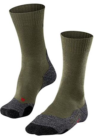 FALKE TK2 Explore M SO laine épaisses anti-ampoule 1 paire, Chaussettes de randonnée Homme, Vert (Olive 7830), 42-43