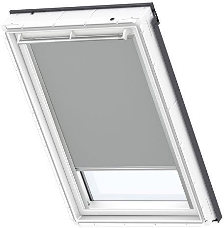 VELUX Original Verdunkelungsrollo (DKL), Silberne Seitenschienen, Y65, Uni Grau