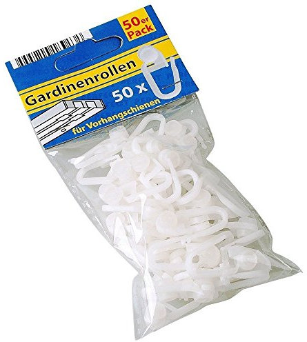 a Gardinenrollen für Vorhangschienen 50er Pack (Weiß, Kunststoff)
