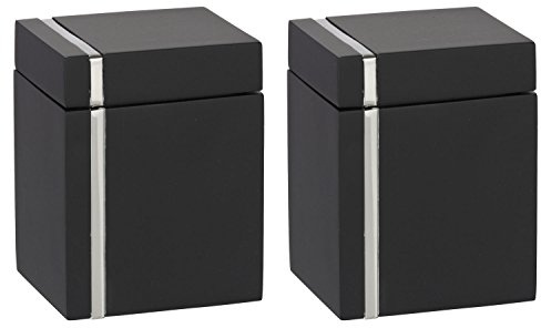 HAC24 2er Set Universal-Aufbewahrungsbox mit Deckel Aufbewahrung Bad Schmuck Box schwarz