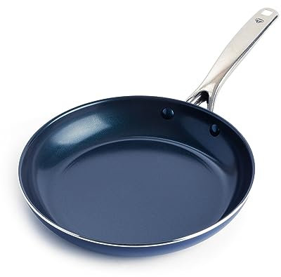 Blue Diamond Cookware Diamantstruktur Keramik Antihaft, 26 cm Bratpfanne, Eierbratpfanne, PFAS-frei, Spülmaschinenfest, Backofenfest, Blau