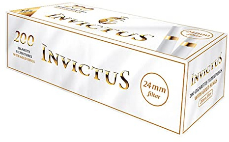 Invictus Zigarettenhülsen mit Goldring 200er Box 24mm Filter 1 Box (200 Hülsen)