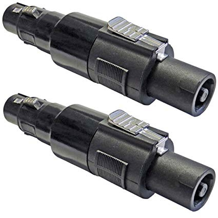 keepdrum ADA038 Speakon-Adapter Steckverbinder XLR Female zu Speakon 2 STÜCK