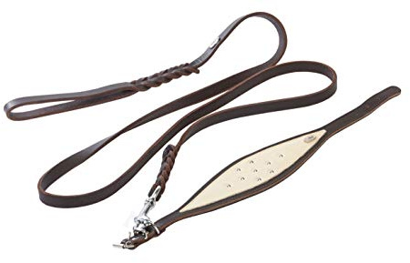 Dingo Soft Leather XL Set: Hundehalsband + geflochtene Leine S10031