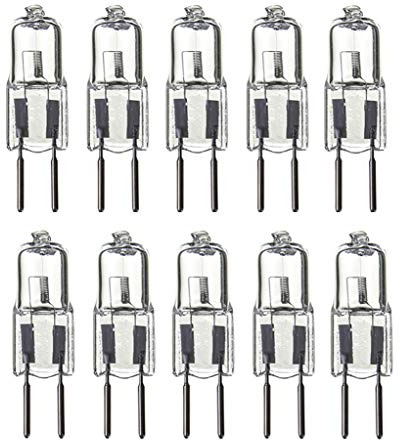 GY6.35 Halogen Bulbs 20W G6.35 20 Watt 12V Halogen Lamps 12 Volt JC Type Halogen Light Bulb,G6.35 GY6.35 Bi-Pin Base,Clear Glass Lens,Warm White 2700K,10 Pack