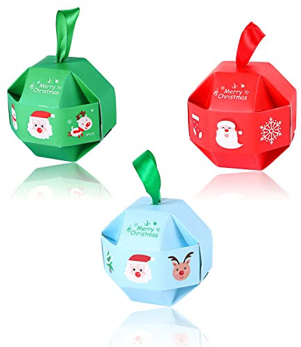 Weihnachten Geschenkbox,12 Stück Xmas Keksschachtel Pralinenschachtel mit Bänder,Schachtel Klein für Weihnachten Geschenk,für Weihnachtsfeierdekoration und Schokoladenkekse als Geschenkverpackung