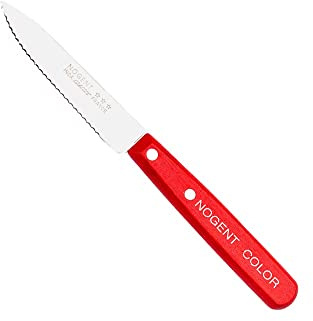 Nogent Couteau à légumes 9 cm tranchant avec manche en bois rouge Couteaux