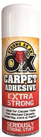 SAAO Heavy Duty Extra Strong As On OX Spray Adhesive Glue for Foam Carpet Vinyl Cardboard foil Card Paper Leather Craft Fabric Upholstery Spray 500ml