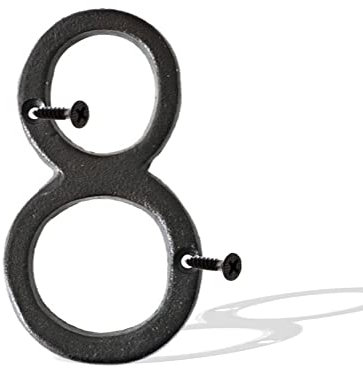 5.5 Inch Cast Iron Metal House Numbers Mail Box Numbers Solid Home Address Numbers Plaque Numbers for Indoor Outdoor for DIY Projects Hanging Wall Sign Letters Décor, Number 8