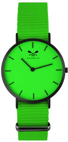 Barbosa - Orologio Sportivo Slim - Cinturino in Nylon Fluo - Swatch Minimale - Unisex