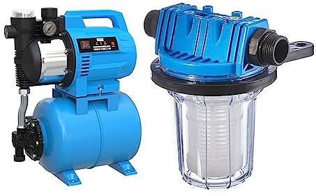 Güde Hauswasserwerk HWW 1400.2 VF & 94460 Schmutzfilter Kurz Sandfilter Vorsatzfilter, 1 Stück (1er Pack)