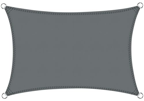 COOL AREA Sonnensegel Wasserdicht Rechteckig 2x4m Sonnenschutz UV Schutz Windschutz,Geeignet für Außenbereiche wie Garten und Balkone,Terrasse,Antracita
