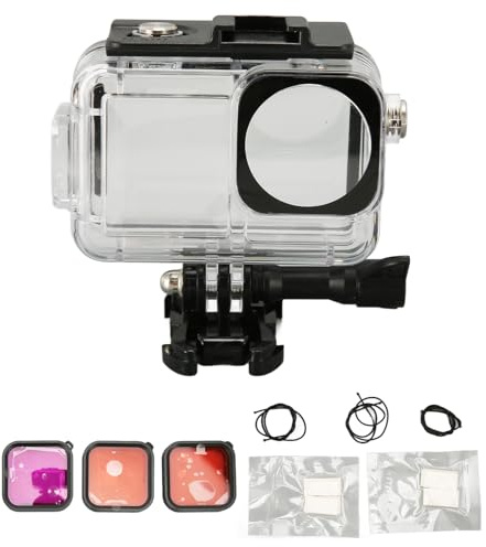 Custodia Subacquea per Fotocamera, Impermeabile 60 M, con 3 Filtri per 4 3, Antiappannamento, Ideale per Immersioni e Snorkeling