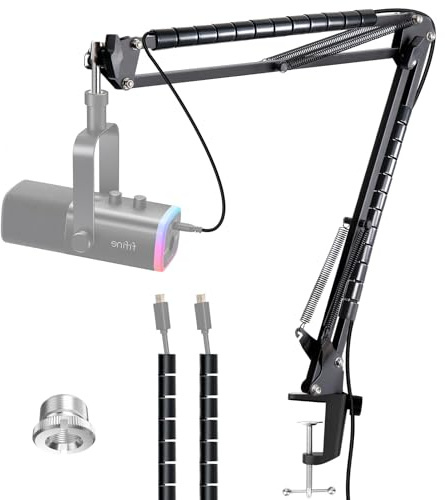 YOUSHARES AM8 Mic Arm - Microphone Boom Arm Stand Compatible with FIFINE AM8 XLR/USB Gaming Microphone with Cable Sleeve
