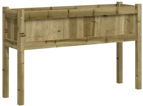 vidaXL Jardinera con Patas Madera de Pino impregnada 110x31x70 cm
