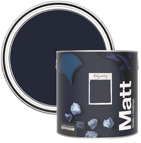 Rust-Oleum Peinture Mate Murs et Plafonds Bleue - Odyssée 2,5L
