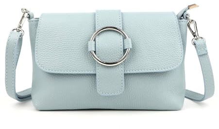 ITALYSHOP24 MADE in ITALY Damen LEDER TASCHE Umhängetasche Cross Over Body Messenger Bag Echtleder Ledertasche Schultertasche Brusttasche Hüfttasche Gürteltasche Clutch Abendtasche