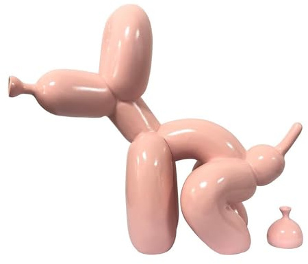 Morlinca Statua di cane con palloncino,scultura di cane con palloncino in resina, scultura di arte artigianato in resina ornamento desktop per ufficio e decorazione della casa,A9