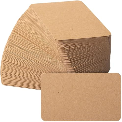 200 Stück Blanko Kraftpapier Karten, Karteikarten Blanko Papier Karten,Visitenkarten Papier, Lernkarten Memory Kartens, Postkarten zum Selbstgestalten für Mitteilungs Gedächtnis (Braun)