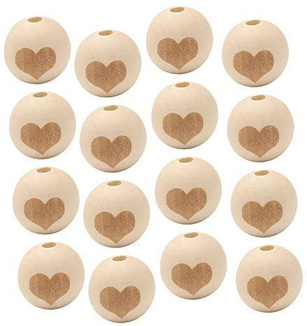SEWOART 50stücke Holzperlen Diy Anhänger Schmuckperlen Bastelzubehör Perlen Für Ohrringe Perlenketten Dekoration Kindermalerei Spielzeug Geschenke