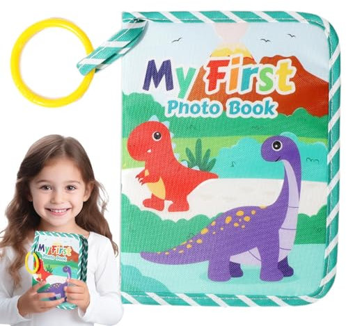 Baby-Fotobuch,Baby-Fotoalben - 6 x 8 Zoll Fotoalben Stoff-Baby-Bilderbuch | Albumbuch mit Dinosaurier-Thema für das erste Jahr, weiches, sicheres Babyspielzeug für Babys und Kleinkinder