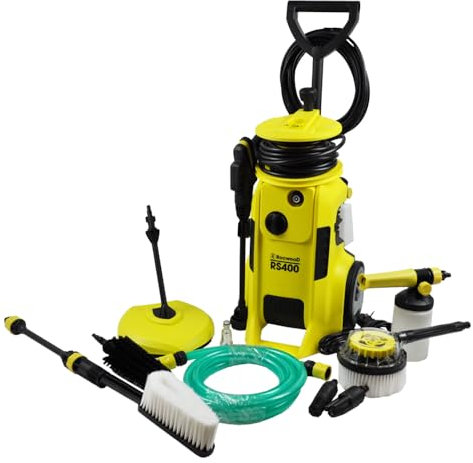 Electric Pressure Washer RocwooD Max 2030 PSI & Accessories 140 BAR 240 V / 50 Hz 6.3 Litres Per Minute Fixed Spray Nozzle Fixed Rotary Rim Patio Cleaner Jet Wash Car Boat Cleaning Hydrojetting