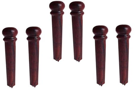 6pcs Redwood Acoustic Guitar Bridge Pins for Stringed Instruments Gl69 | Coffee Color, Ancient Classic Style, Delicate Appearance, Easy Installation, Replacement Parts for Guitar