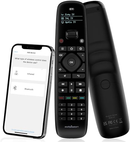 SofaBaton U2 Universal Remote (with Backlight), All-in-One Smart Universal Remote Control with Customized APP for TV/Soundbar/DVD/Blu-ray/Projector and More, Macro Buttons & Extended Infrared Range