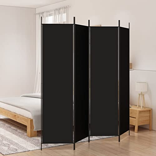 Myheimly Paravent,Raumtrenner Raumteiler Trennwand Umkleide Sichtschutz Spanische Wand Wohnzimmer Schlafzimmer,Stoff ParaventSchwarz,200 x 200 cm