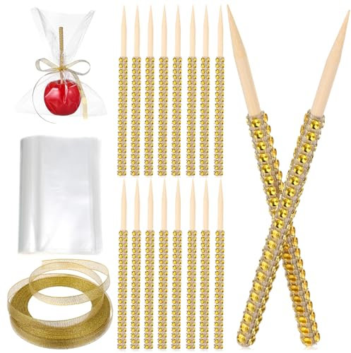ABOOFAN Palitos De Pinchos De Madera Puntiagudos para Palillos Decorativos para Piruletas con Bolsas De Embalaje