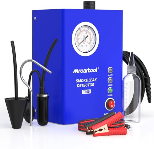 MRCARTOOL Rauchgenerator-Leckdetektor für Kfz EVAP-Leckprüfgerät mit integrierter Luftpumpe & Manometer | Leckage-Diagnoseset für alle 12V-Fahrzeuge