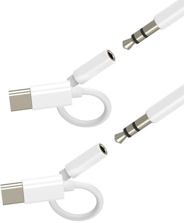 Adattatore USB C a Jack 3.5mm Cuffie (2 Pack) per iPhone 16 15 Pro per iPad Tipo C DAC AUX Cavo Audio Dongle compatibile per Samsung per Apple Cuffie Microfono Connettore Auto Android Accessori