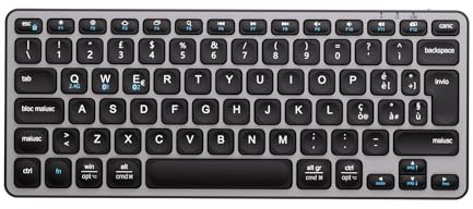 iClever Tastiera Bluetooth, Compatta Tastiera Mac Wireless(2.4GHz+Bluetooth), Layout Italiano QWERTY, Ricaricabile USB-C, Ultra-sottile Compatibile con Mac,per MacBook Pro/Air/iMac,iPad,iPhone,Windows