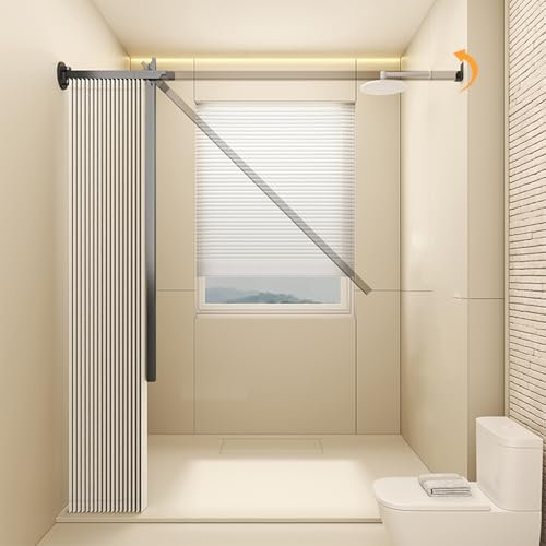 CVERTHAF Cortina de Ducha Plegable de aleación de Aluminio, Opaca, insonorizada y divisoria de ambientes, para Puerta de Ducha, baño, lavadero (C)