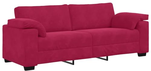vidaXL 3-Sitzer-Sofa Weinrot 178 cm Samt, Couch, Dreisitzer-Sofa Samt, modulares