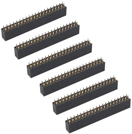 ZDE 6PCS 2x20 40 Pin Stacking Female Header 2.54mm Pitch Dual Row | Short Pin Headers Connector, for Raspberry Pi Arduino PCB Breadboard