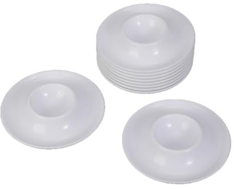 jiingekk Confezione da 10 portauova con base per servire colazione, brunch, utensile da cucina, contenitore per uova adatto al microonde