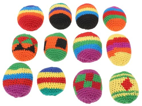 UPKOCH 12piezas Sacos De Tejidos Mano Multicolores Juguetes Tipo para Unidades para Actividades De Interior y Exterior Fomentan La Coordinación Ojo-Mano